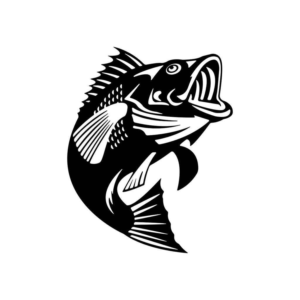 Largemouth Bass caravan sticker black vinyl artwork
