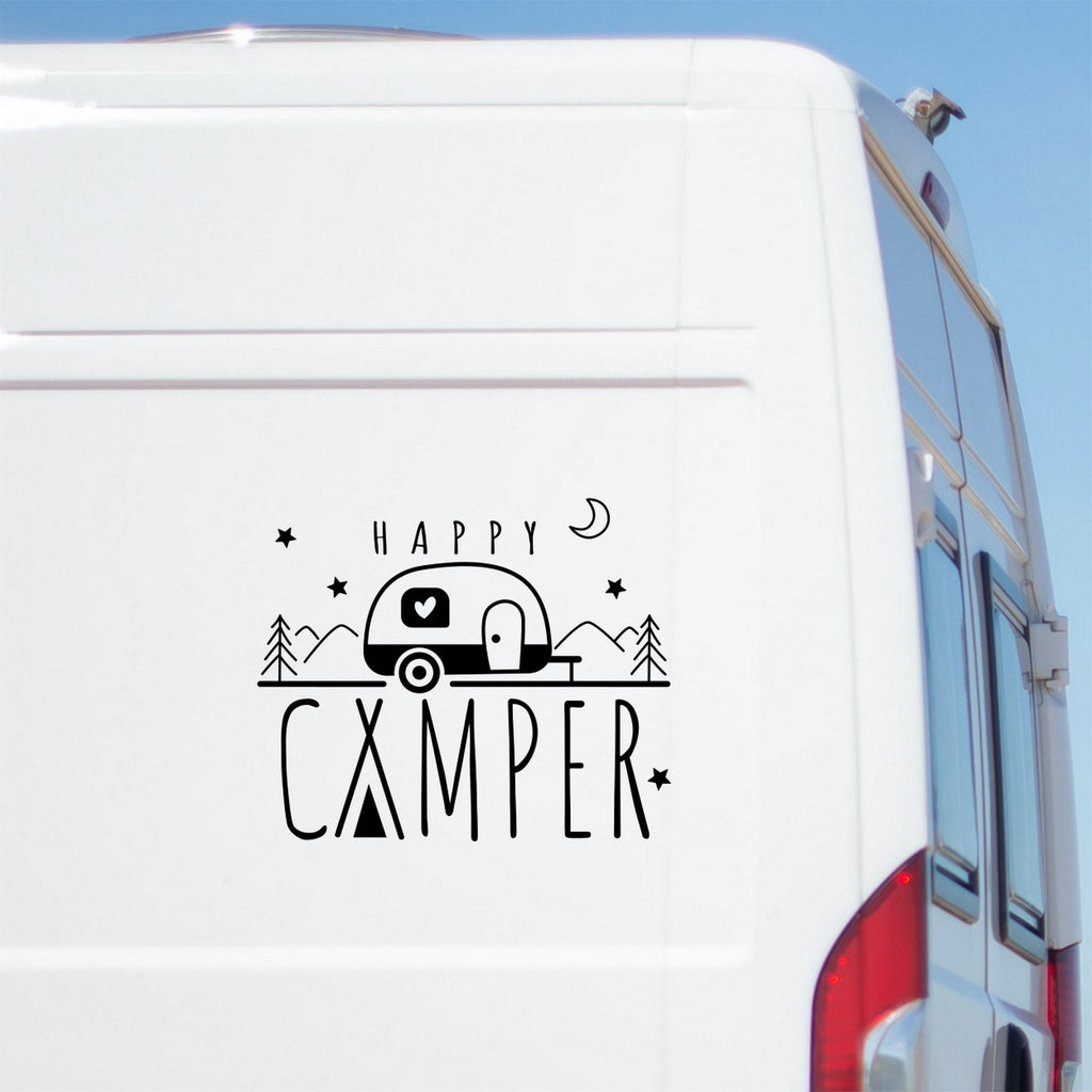 Happy Camper Sticker caravan sticker image 1
