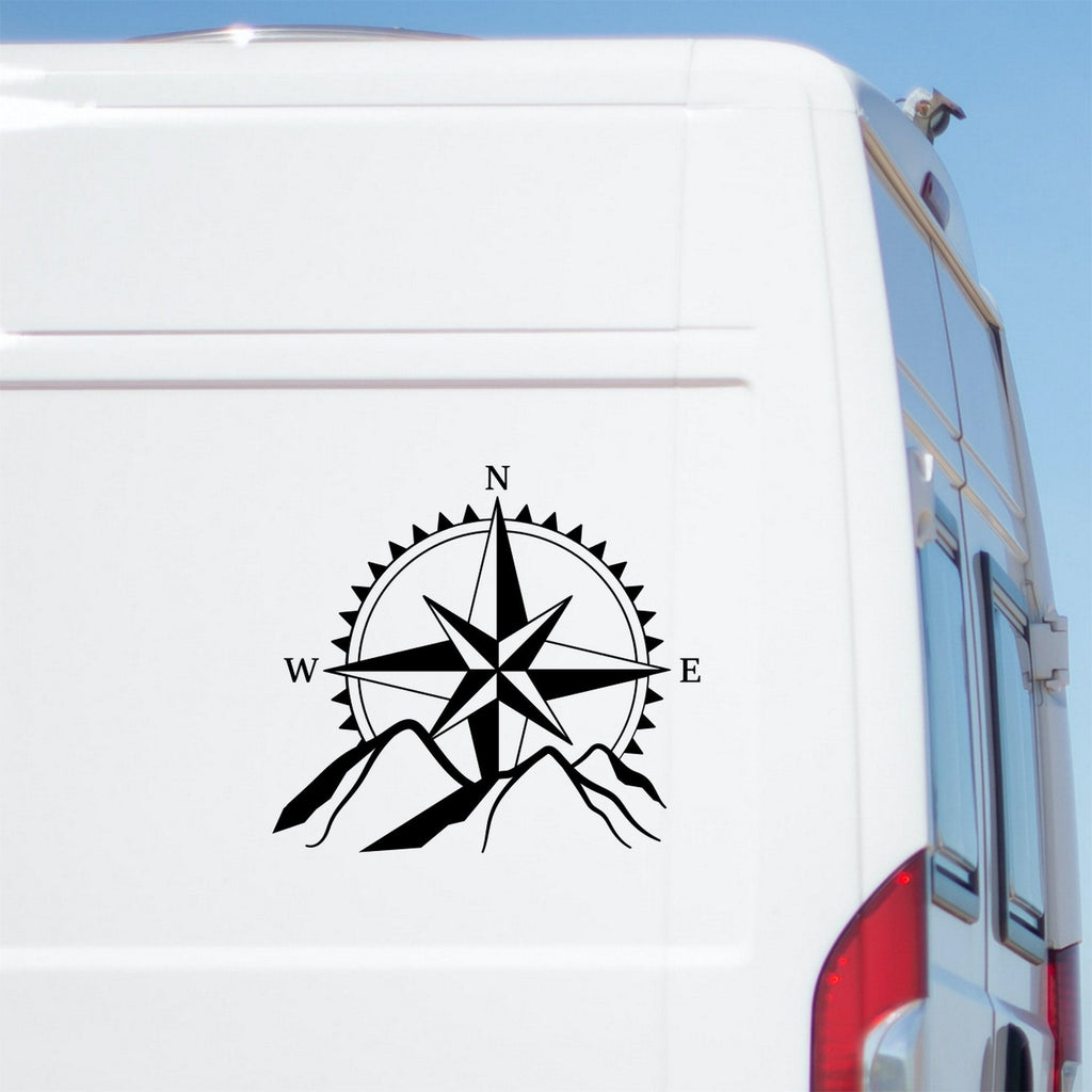 Compass Mountain Vinyl Decal caravan sticker image 1