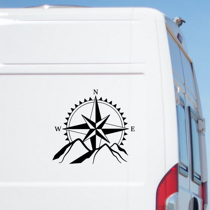Compass Mountain Vinyl Decal caravan sticker image 1