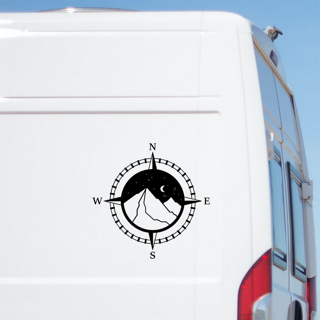 Compass Mountain Vinyl Decal caravan sticker image 1
