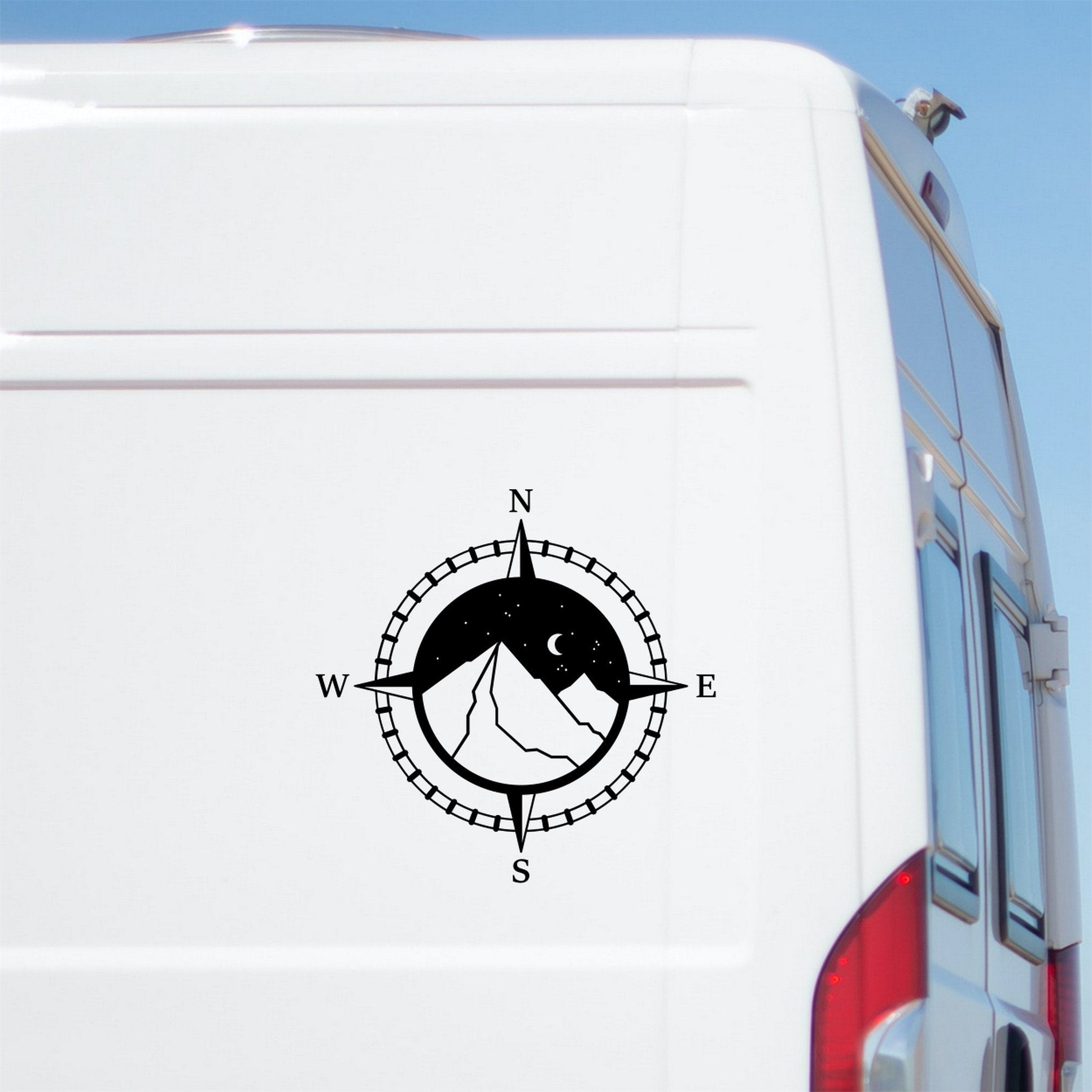 Compass Mountain Vinyl Decal caravan sticker image 1