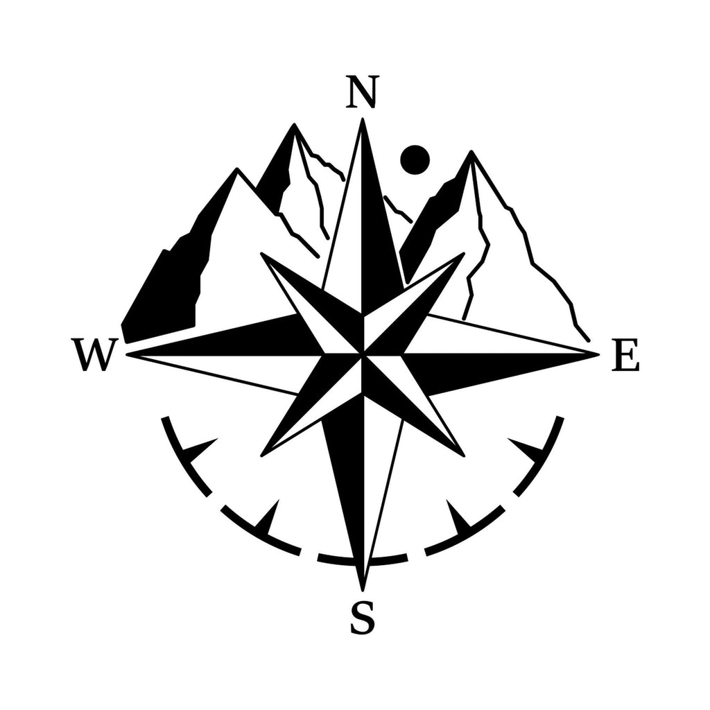 Compass Mountains Vinyl Sticker caravan sticker image 2