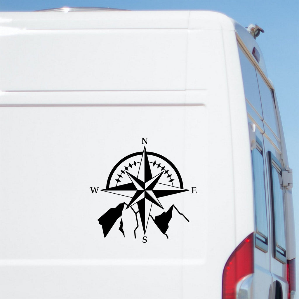 Mountain Compass Vinyl Decal caravan sticker image 1