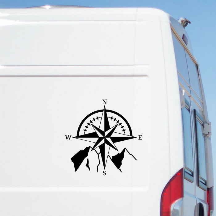 Mountain Compass Vinyl Decal caravan sticker image 1