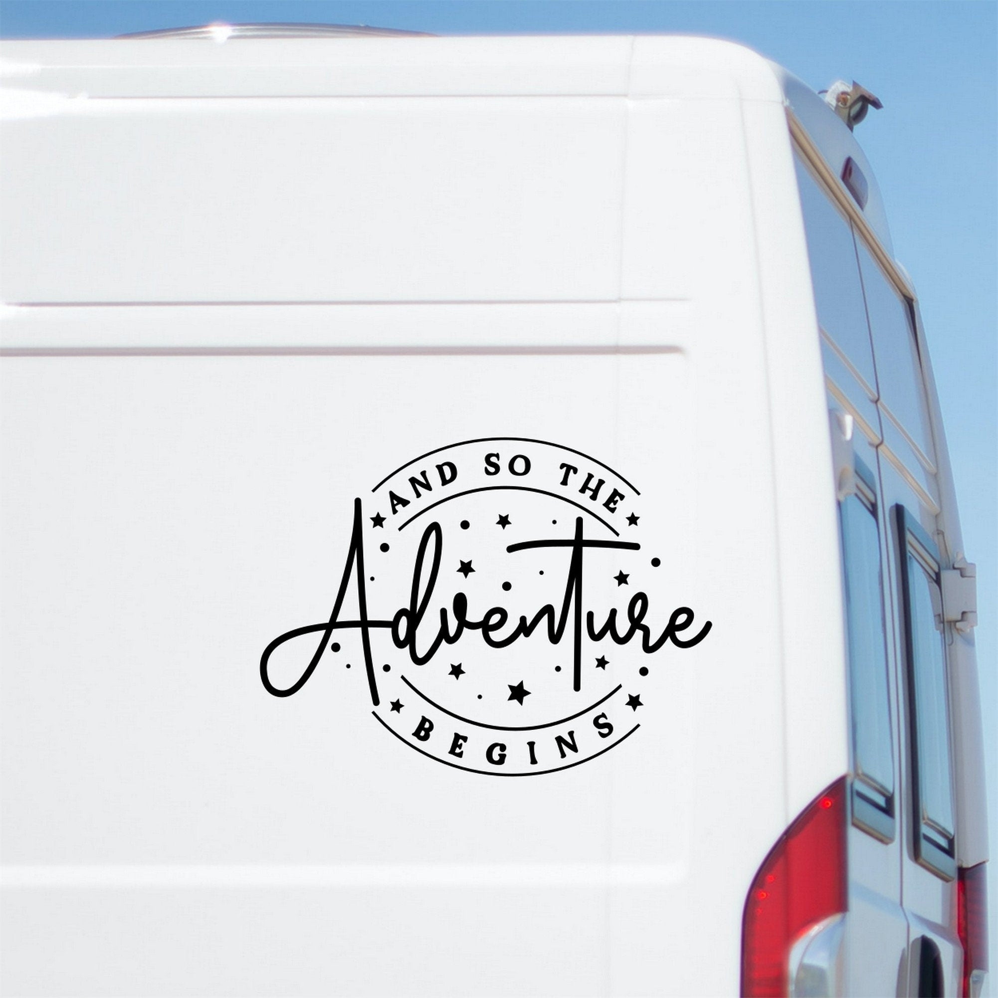 Adventure Begins Vinyl Sticker caravan sticker image 1