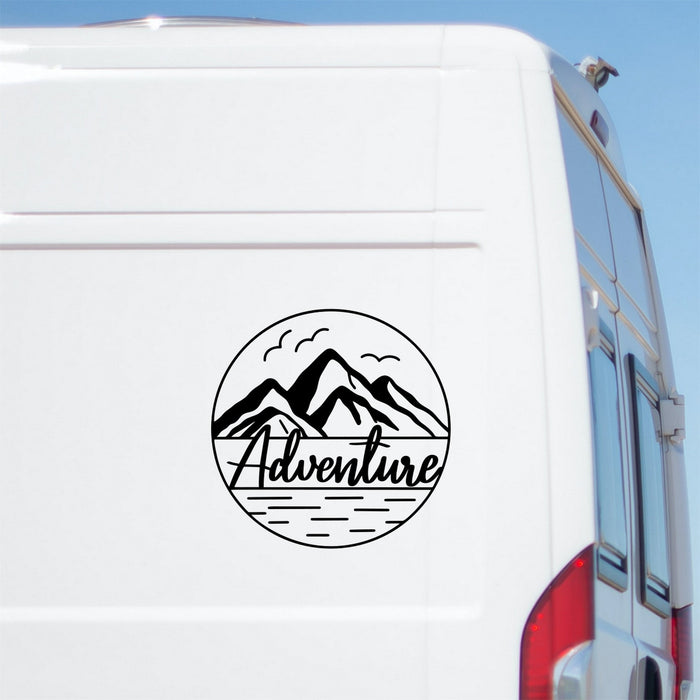Large Adventure Mountains Sticker caravan sticker image 1