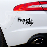 French Whip Sticker on a car bumper