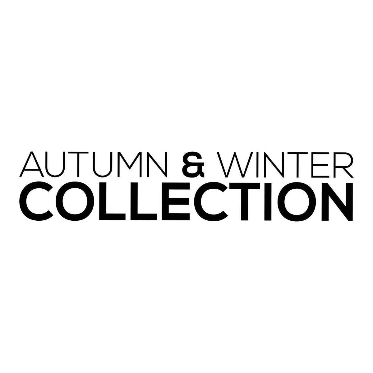 Autumn & Winter Collection shop window sticker design in black on a white background