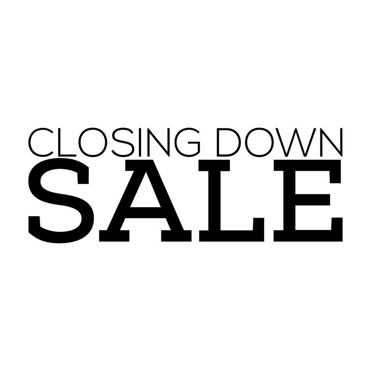 Closing Down Sale Shop Window Sticker shown in a retail window display