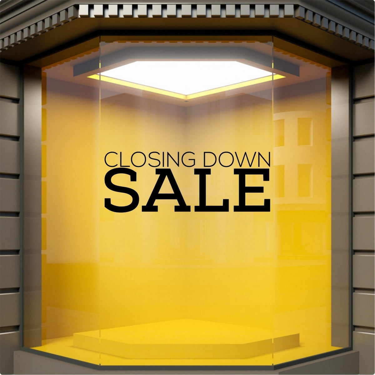 Closing Down Sale Shop Window Sticker used in a large shopfront display