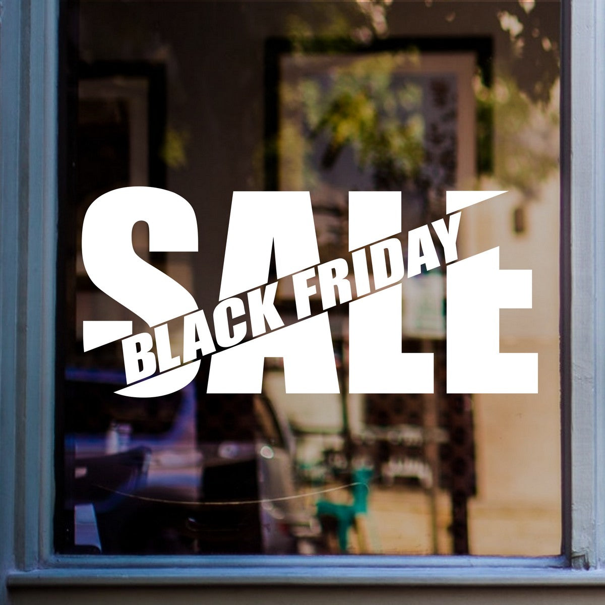Black Friday Sale Shop Window Sticker vinyl window sticker mockup