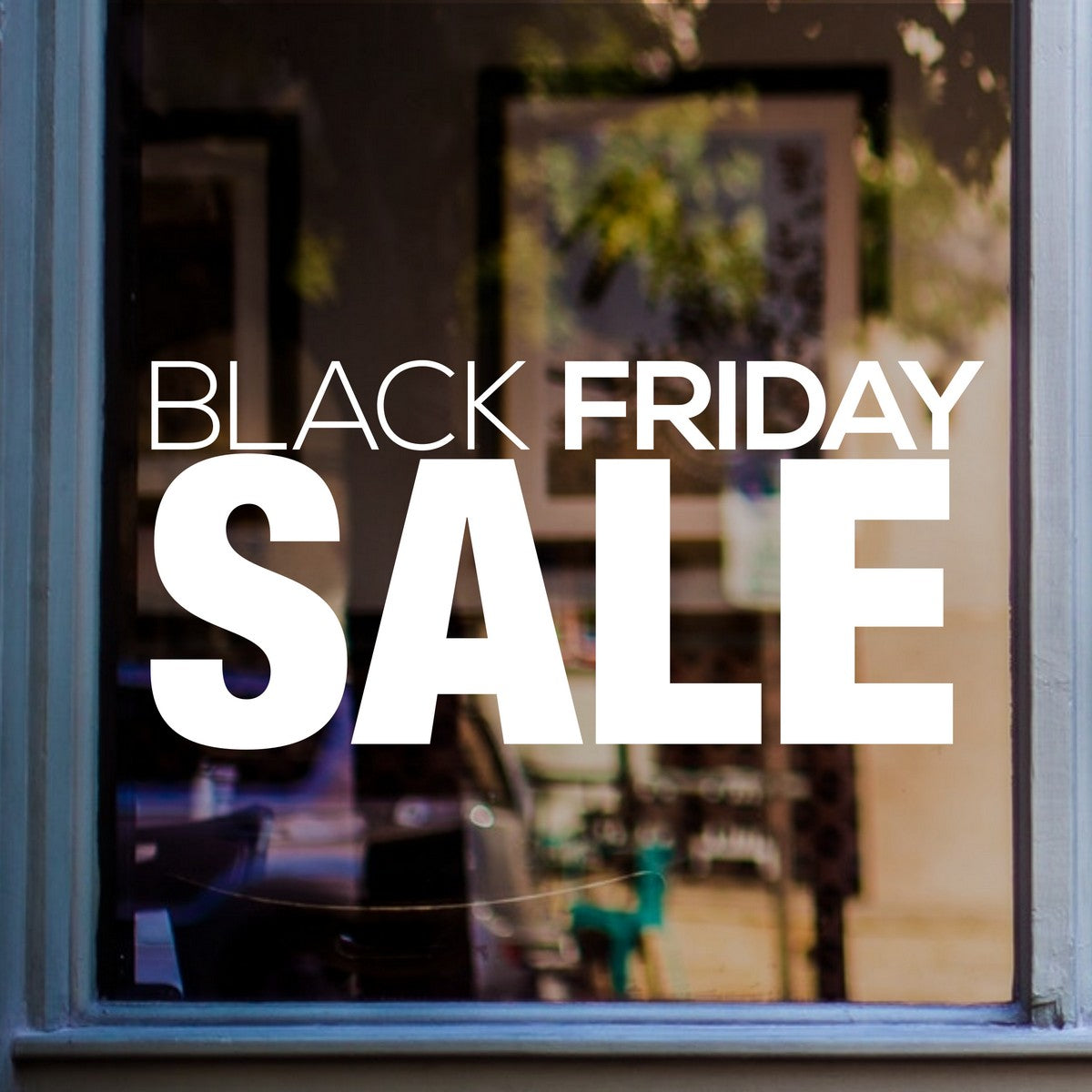 Black Friday Sale Shop Window Sticker vinyl window sticker mockup