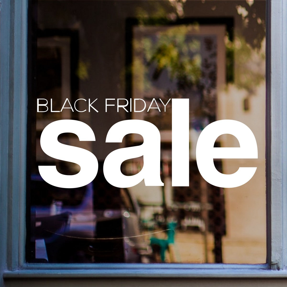 Black Friday Sale Shop Window Sticker vinyl window sticker mockup