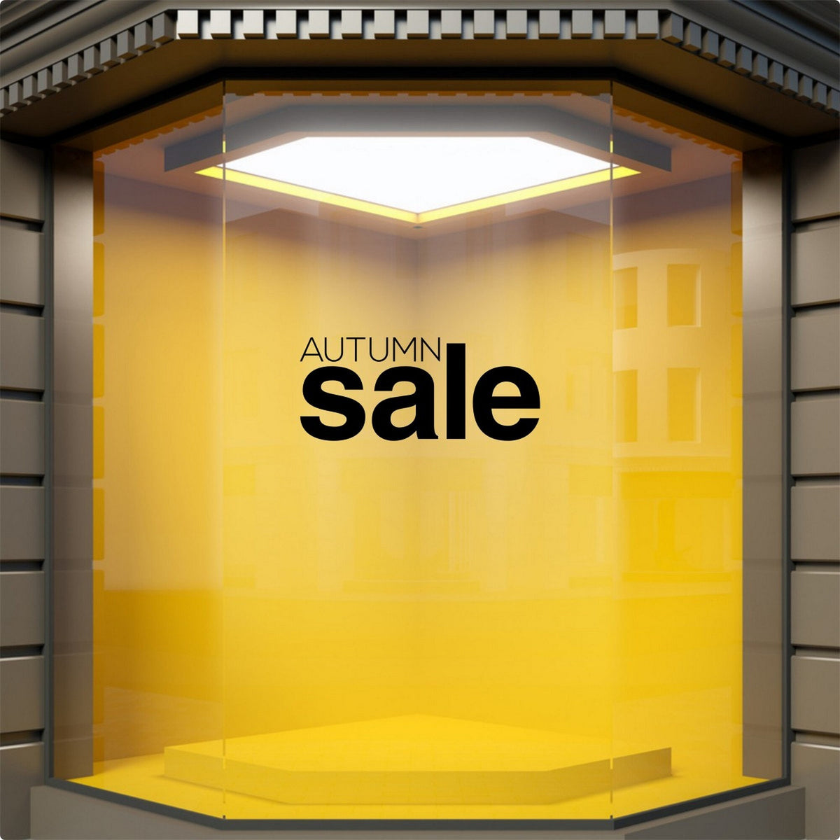 Autumn Sale Shop Window Sticker used in a large shopfront display