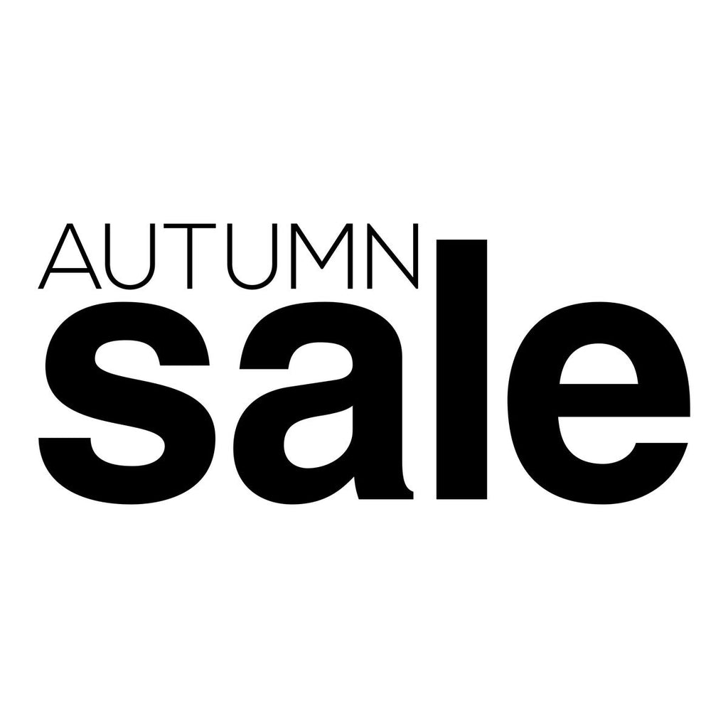 Autumn Sale shop window sticker design in black on a white background