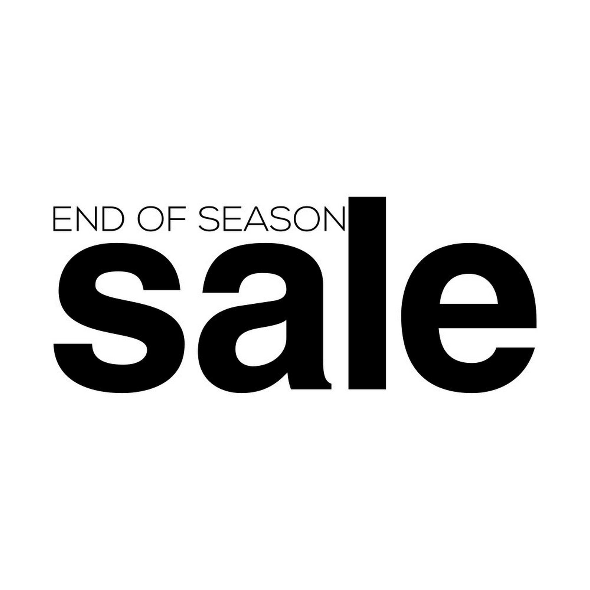 End of Season Sale Shop Window Sticker design shown in black on a plain white background