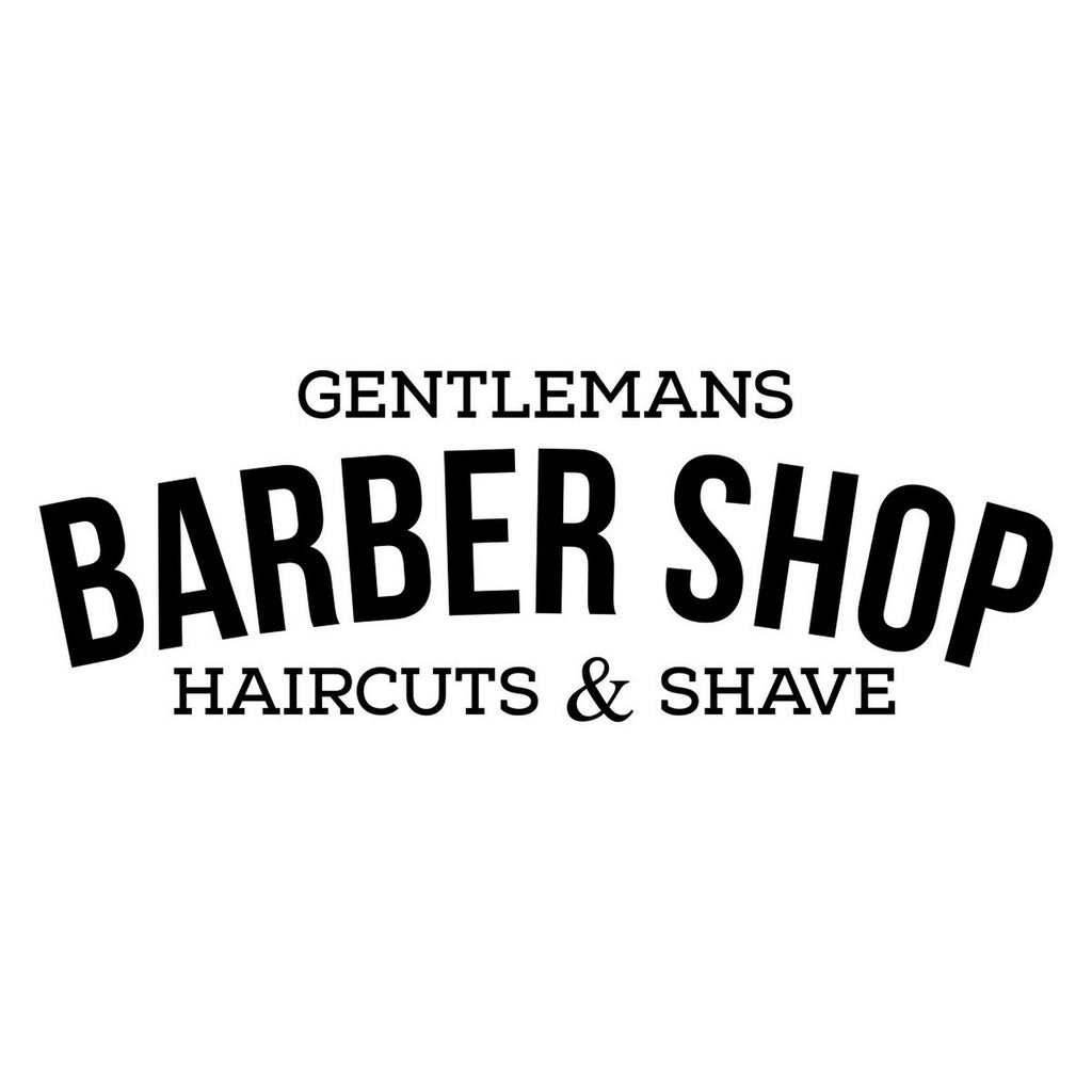 Gentlemans Barber Shop Window Sticker design on a white background