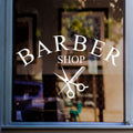Barber Shop Scissors Window Sticker vinyl window sticker mockup