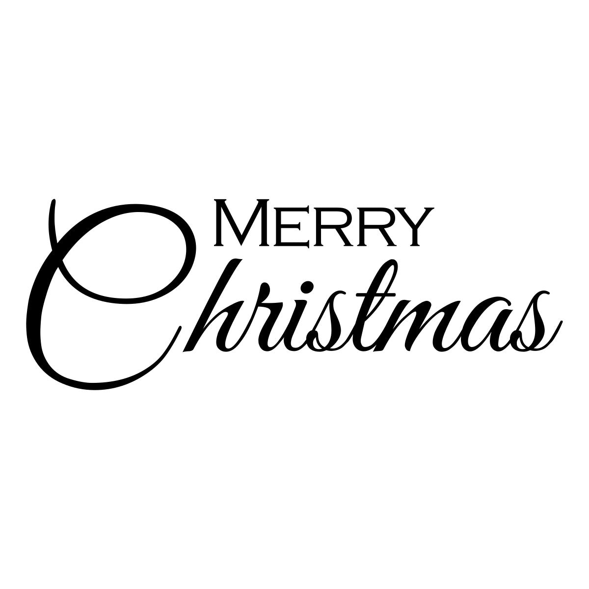 Elegant Merry Christmas window sticker displayed on a shop front
