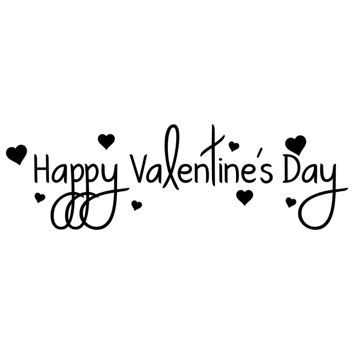 Happy Valentine's Day retail window sticker design on a white background