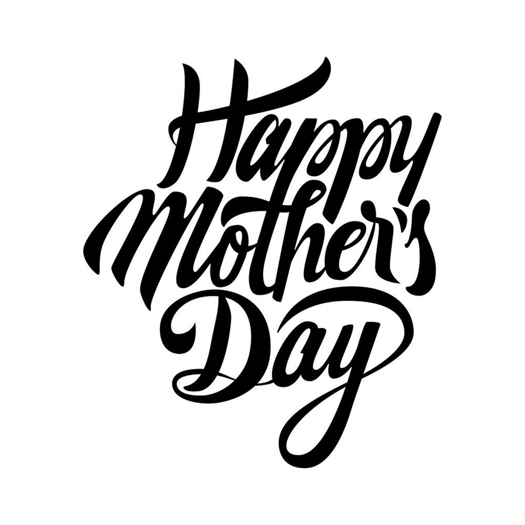 Script Happy Mother’s Day Shop Window Sticker design shown in black on a plain white background