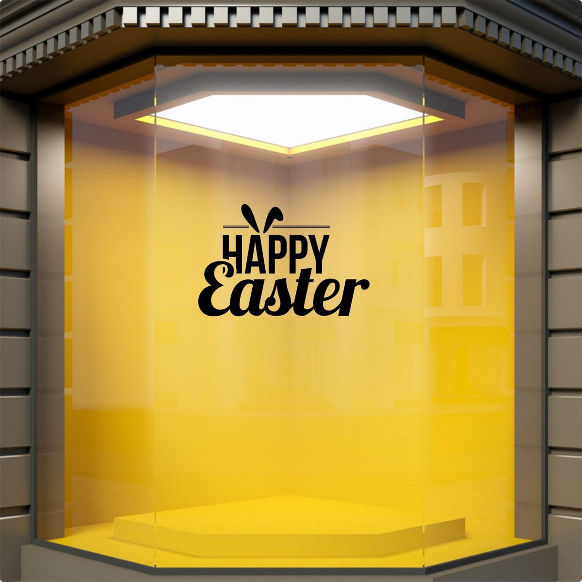 Happy Easter Shop Window Sticker used in a large shopfront display