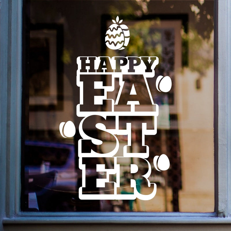 Happy Easter Shop Window Sticker vinyl window sticker mockup