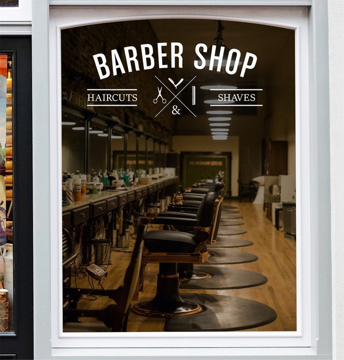 Barber Shop Window Sticker display mockup