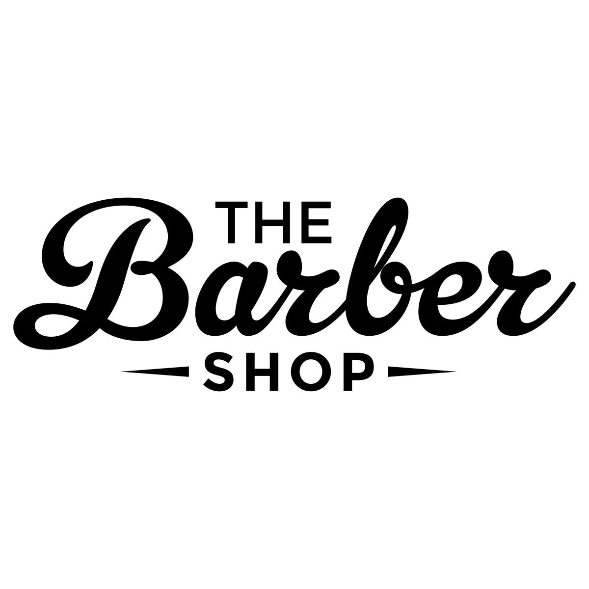 Barber Shop Window Sticker – Classic Lettering black vinyl design on a white background