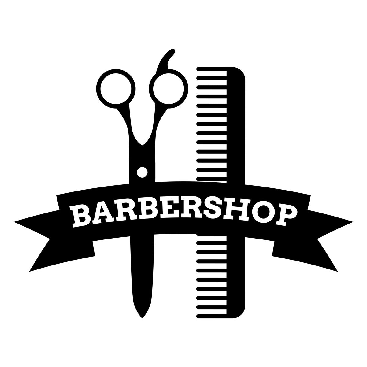 Traditional Barber Shop Window Sticker black vinyl design on a white background