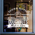 Delicious Doughnuts bakery shop window sticker display