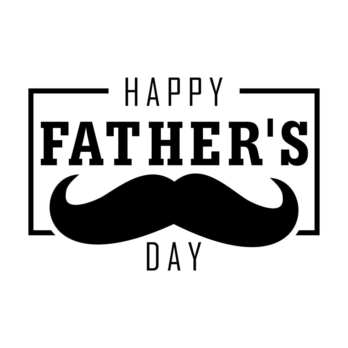 Happy Father's Day Shop Window Sticker black vinyl design on a white background