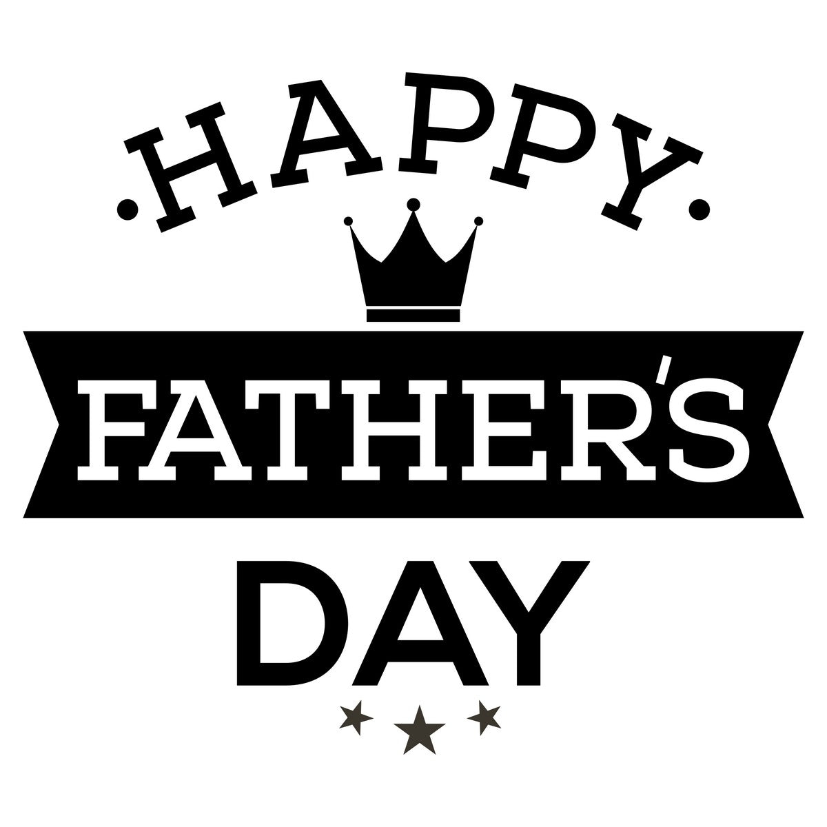 Happy Father’s Day Window Sticker black vinyl design on a white background