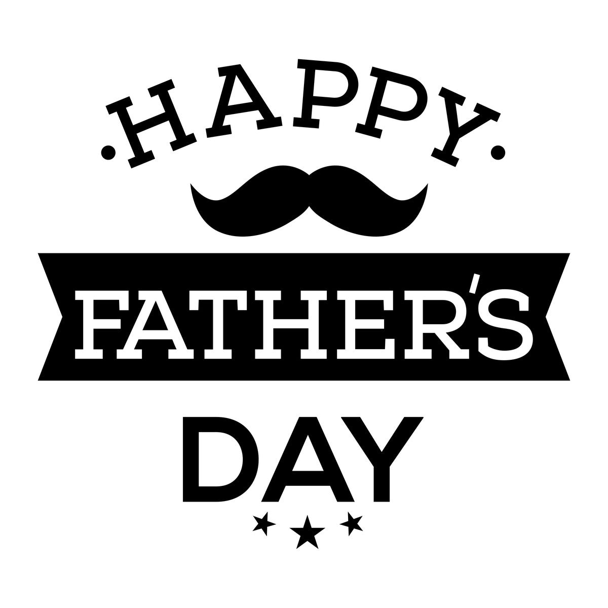 Happy Father’s Day Window Sticker black vinyl design on a white background