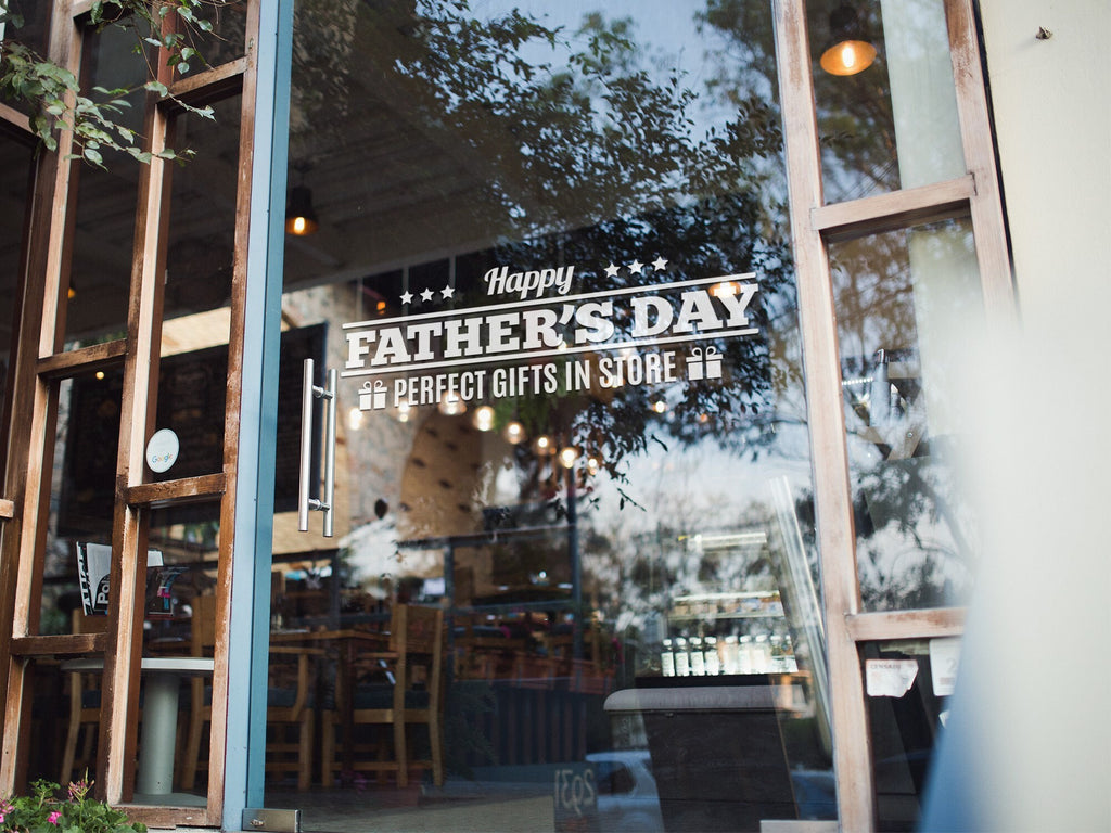 Happy Father's Day Window Sticker for Shop Displays design on a white background
