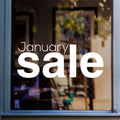 January Sale Shop Window Sticker display mockup