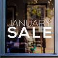 January Sale Shop Window Sticker display mockup