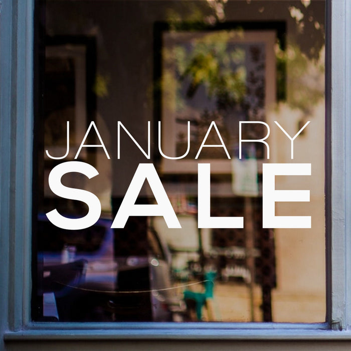 January Sale Shop Window Sticker display mockup