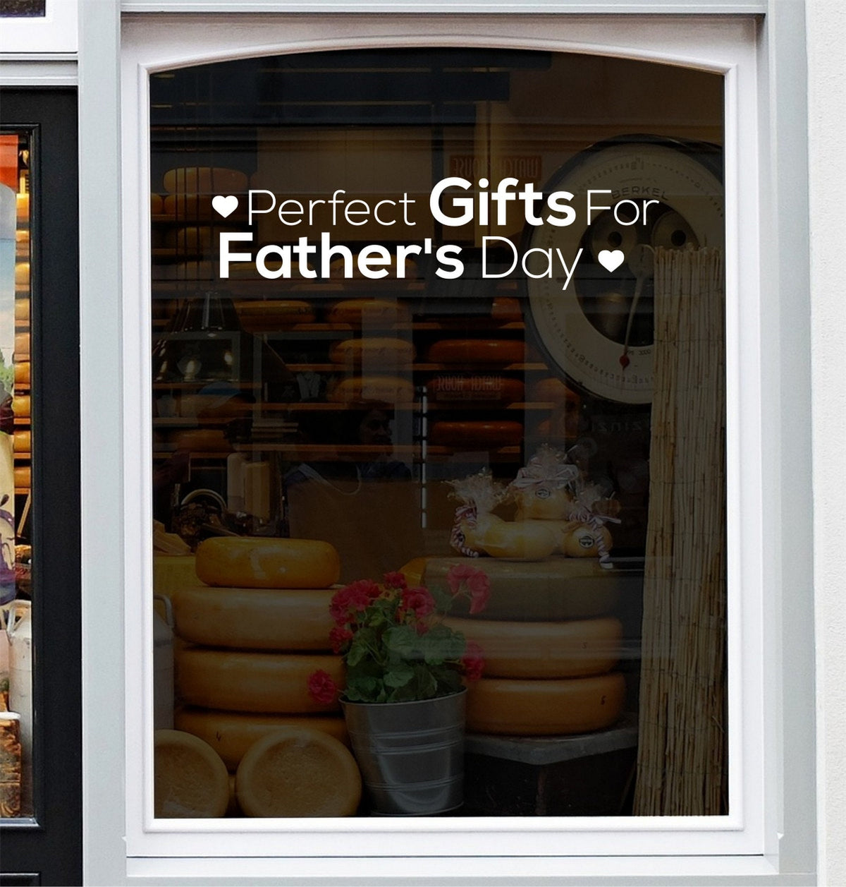Perfect Gifts for Father's Day Window Sticker design shown in black on a plain white background