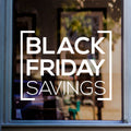 Black Friday Savings Shop Window Sticker vinyl window sticker mockup