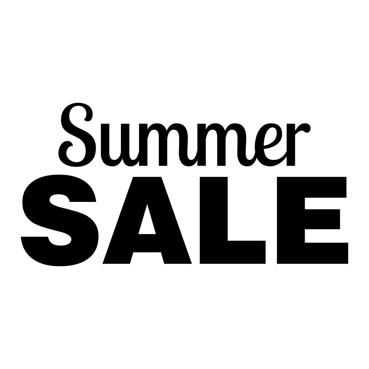 Summer Sale Shop Window Sticker black vinyl design on a white background
