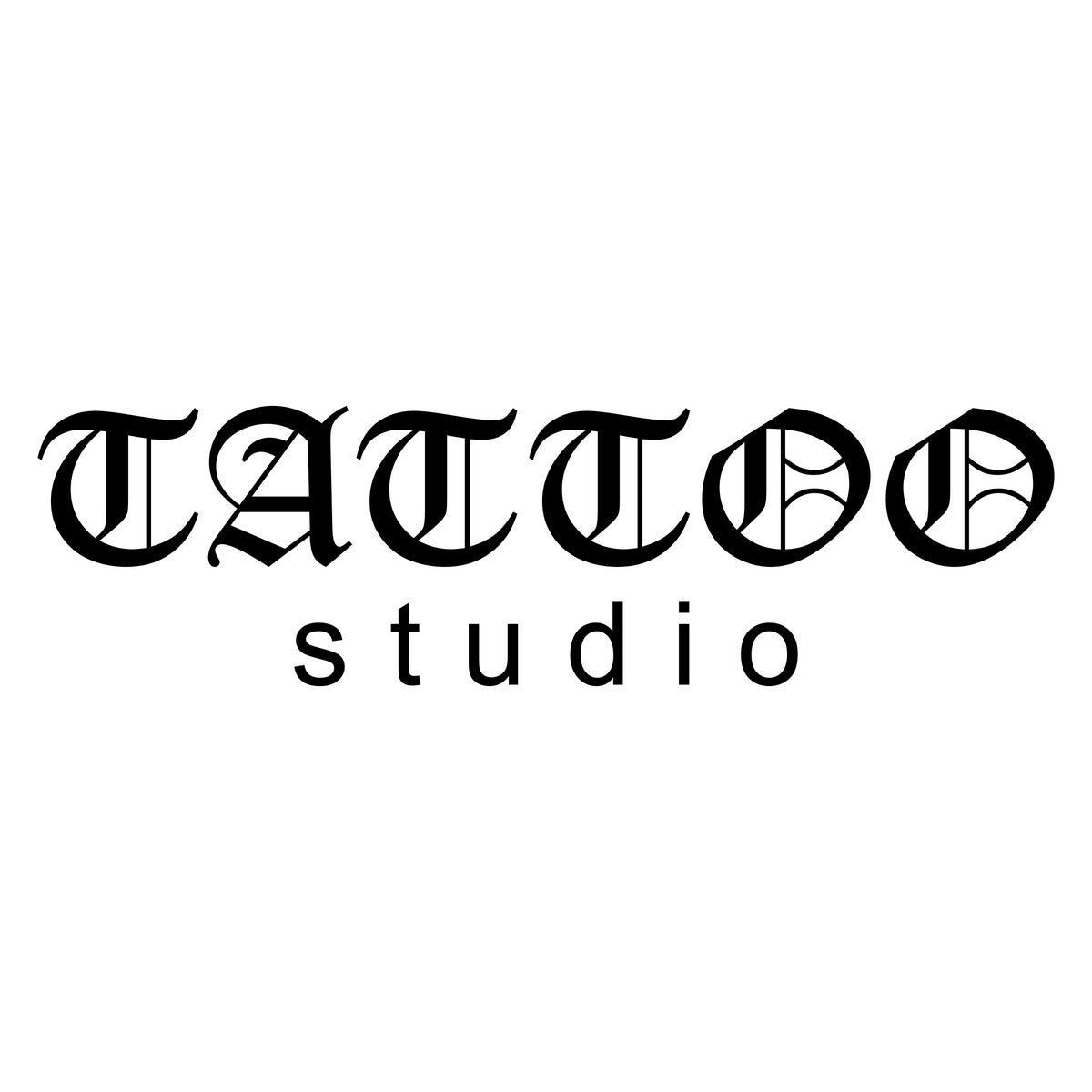 Tattoo Studio Shop Window Sticker black vinyl design on a white background
