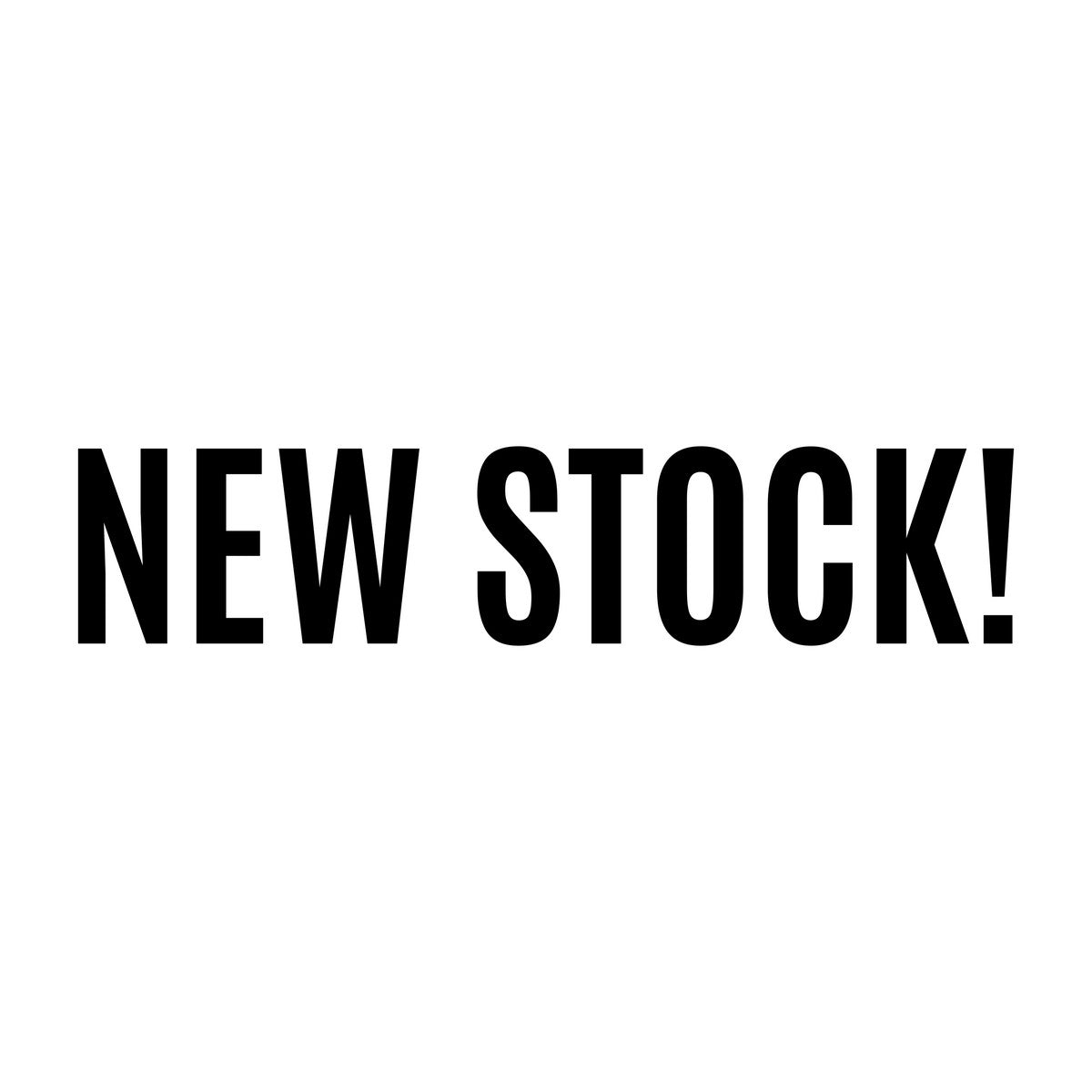 New Stock Window Sticker black vinyl design on a white background