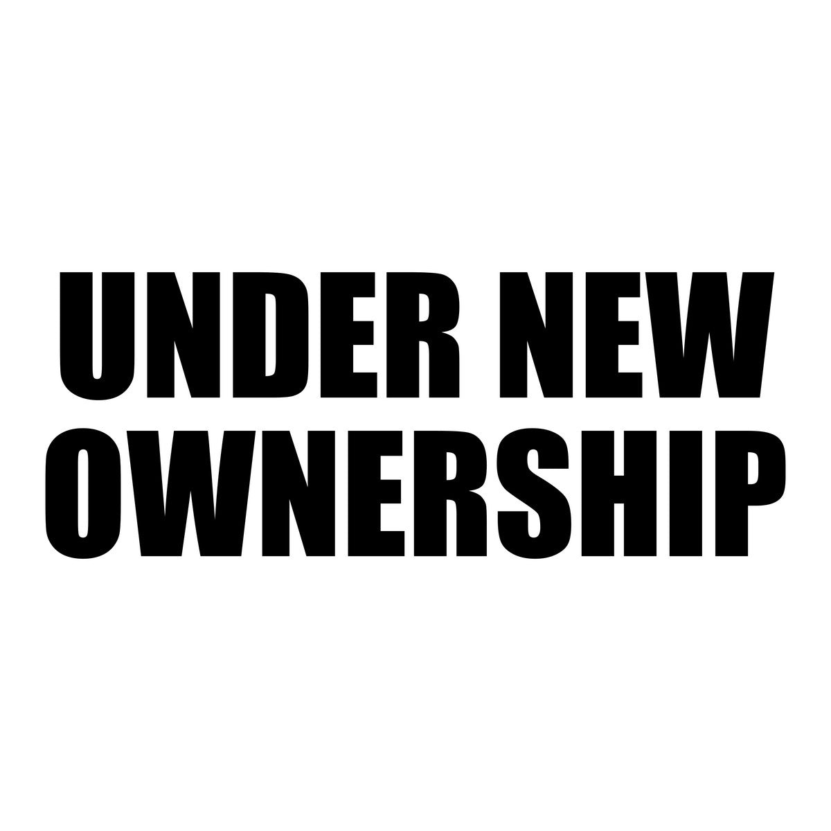 Under New Ownership Shop Window Sticker black vinyl design on a white background