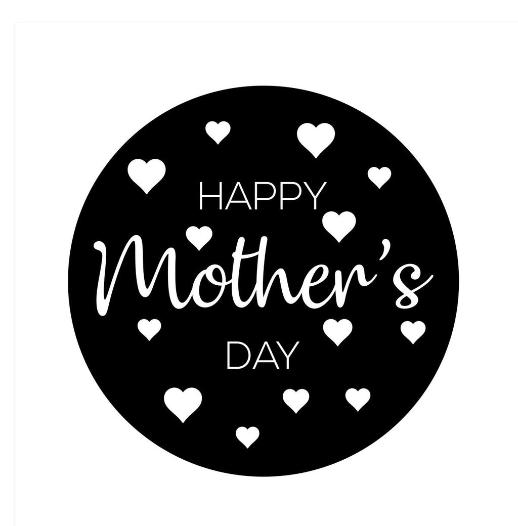Happy Mother’s Day Window Sticker – Seasonal Display black vinyl design on a white background
