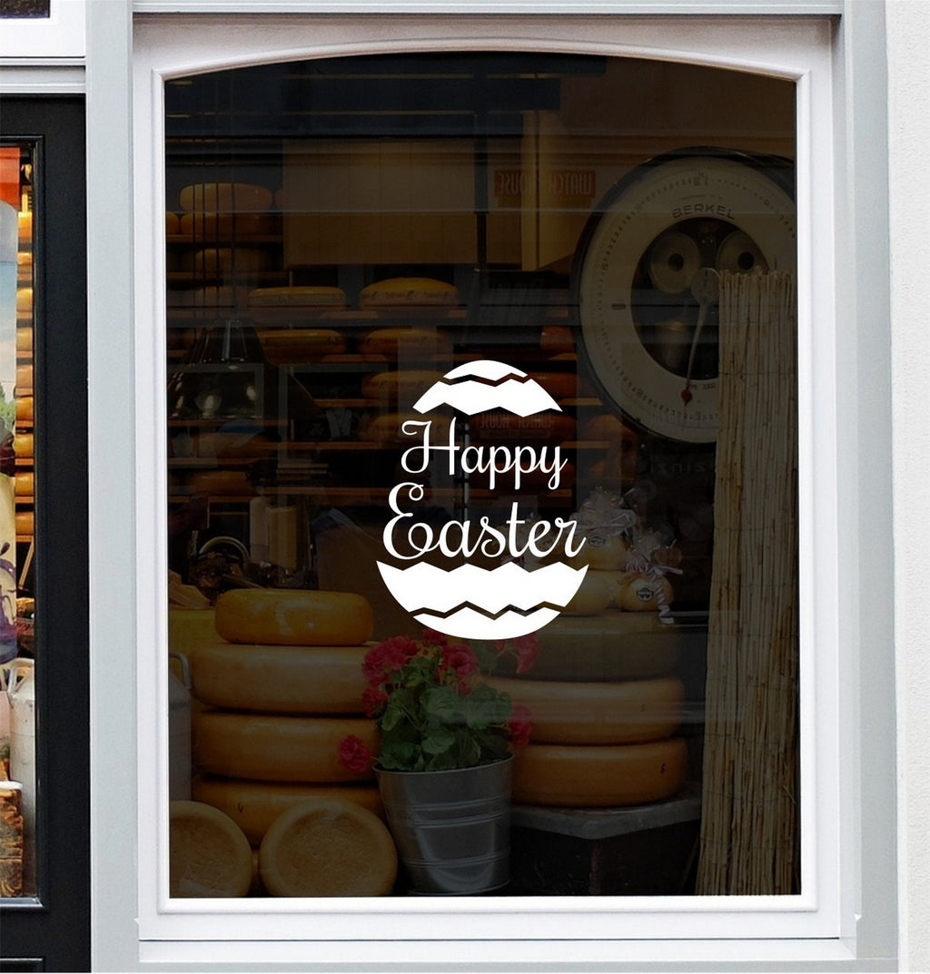Happy Easter Window Sticker for Seasonal Displays design on a white background