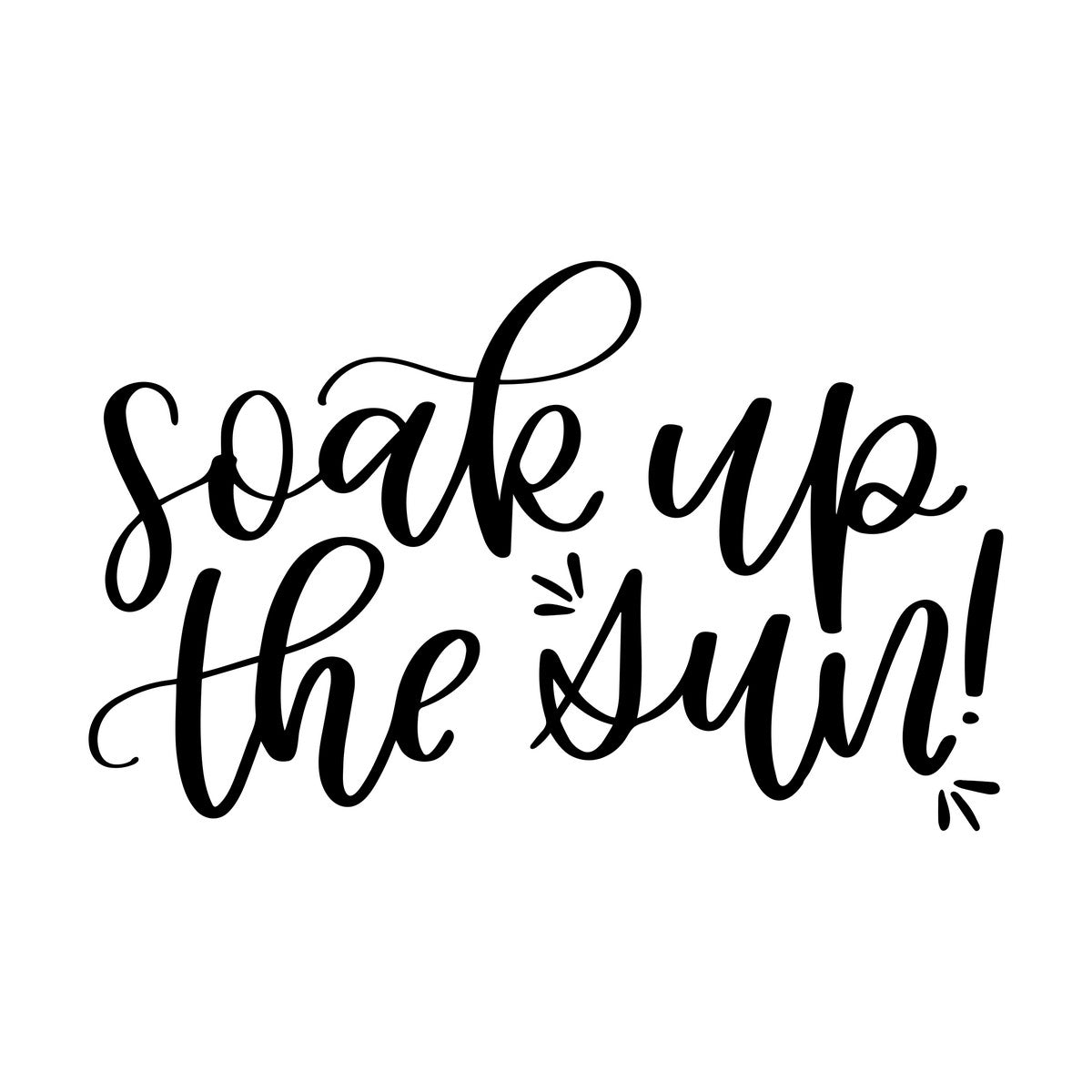 Soak Up The Sun Summer Window Sticker black vinyl design on a white background
