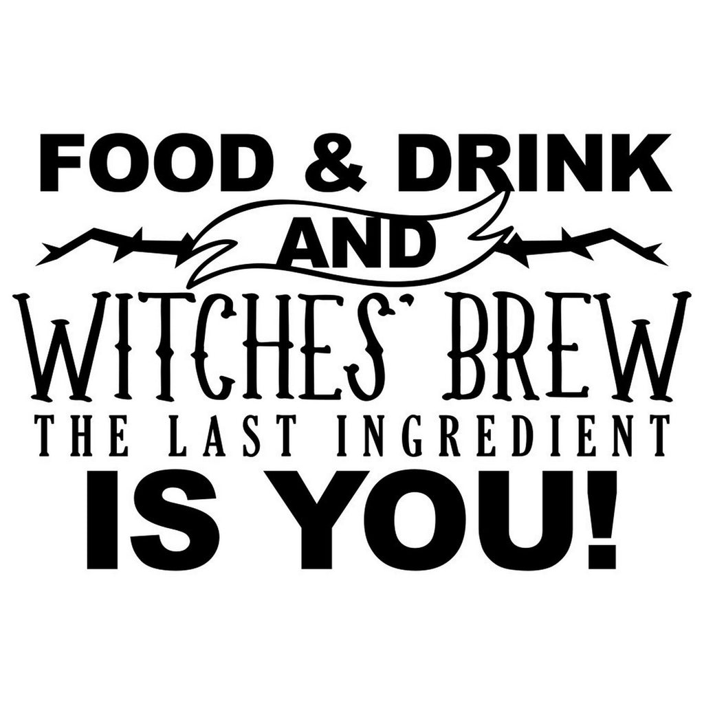 Witches Brew Halloween Window Sticker shown in a retail window display