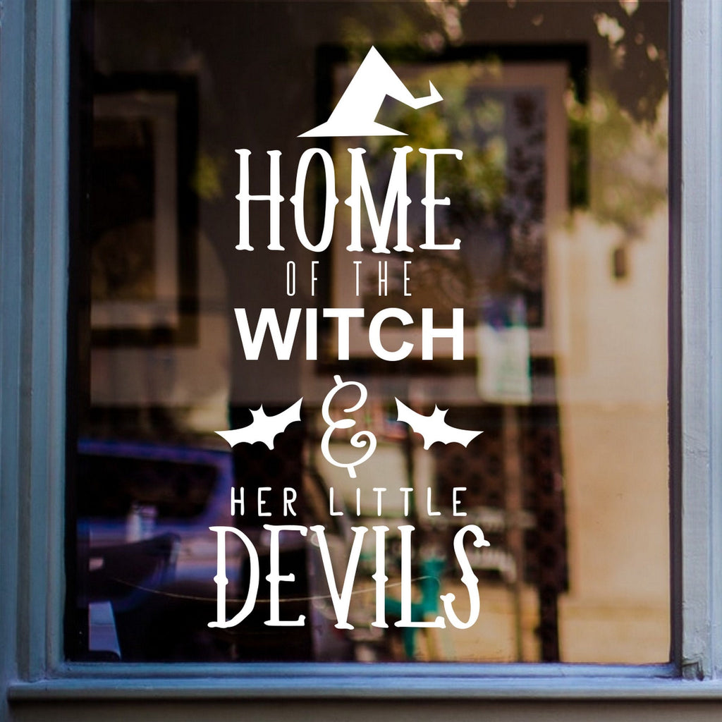 Home Of The Witch Halloween Window Sticker display mockup